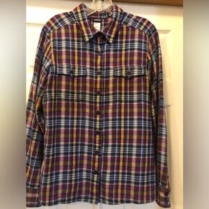 Women’s Long Sleeved Fjord Flannel Shirt - Size 10 - Ikat Purple